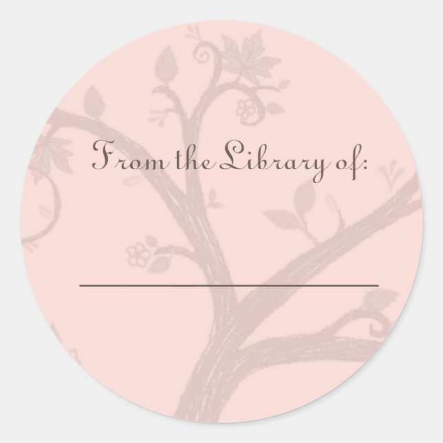 Tree Pink Buchzeichen Sticker (Vorderseite)