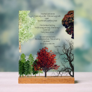 Tree Poem Joyce Kilmer Acrylic Sign Acrylschild