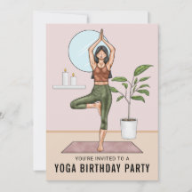 Tree Pose Workout Woman Yoga Geburtstagsparty