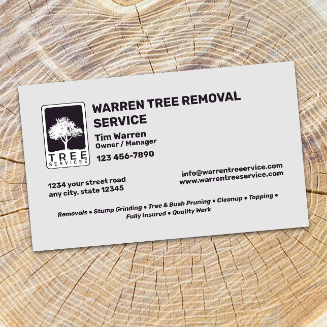 Tree Removal Service Company Visitenkarte (Von Creator hochgeladen)
