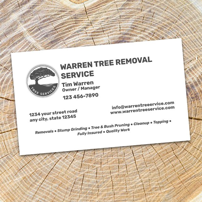 Tree Removal Service Company Visitenkarte (Von Creator hochgeladen)