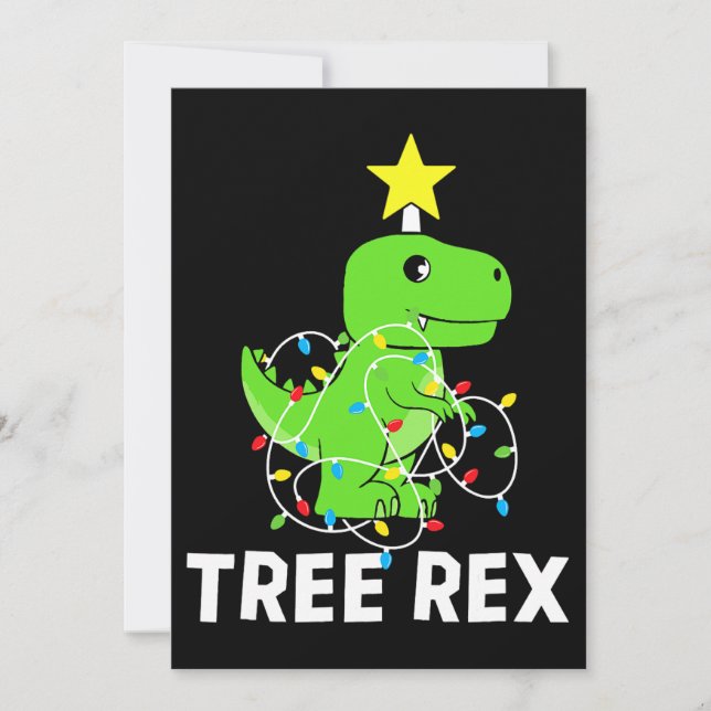 Tree Rex Christmas Dinosaur Tree Funny T Rex Dinos Einladung (Vorderseite)
