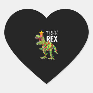 Tree Rex Christmas Lights Dinosaur Herz-Aufkleber