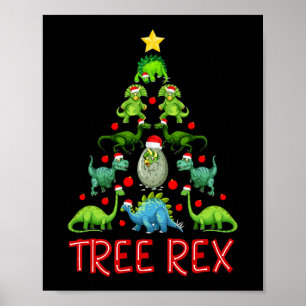 Tree Rex Christmas Tree T-Shirt Kids Niedlich Dino Poster