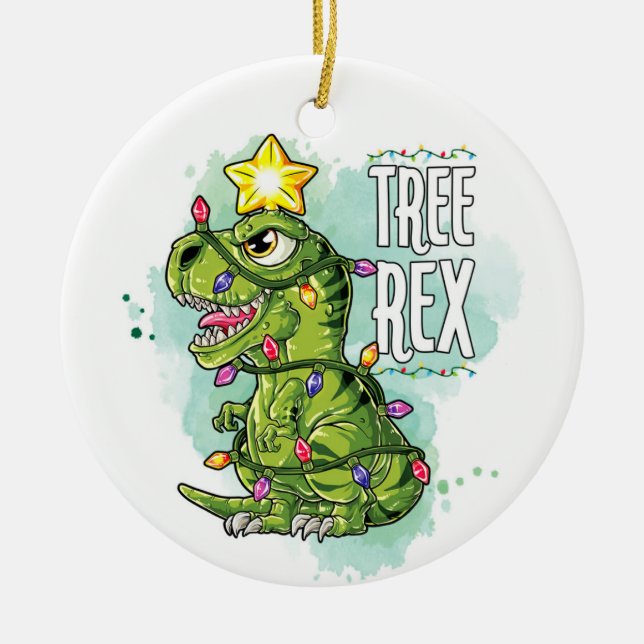 Tree Rex Dinosaur Keramik Ornament (Vorne)