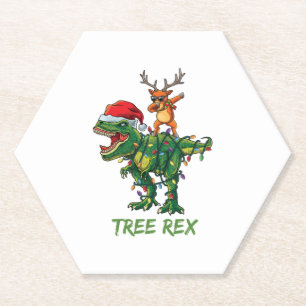 Tree Rex Dinosaur Weihnachtskostüm Xmas Tree Ligh Untersetzer