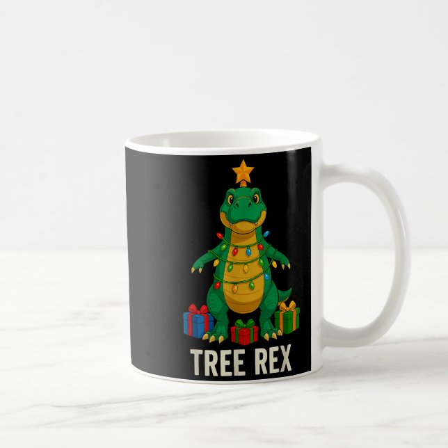 Tree Rex Funny Dinosaur Christmas  Kaffeetasse (Rechts)