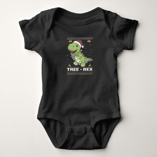 Tree-Rex Funny Dinosaur Pun T-Rex Baby Strampler (Vorderseite)