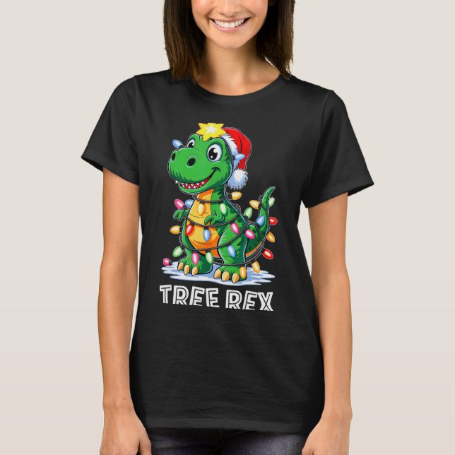 Tree Rex Funny Xmas T Rex Christmas Dinosaur Boys  T-Shirt (Vorderseite)
