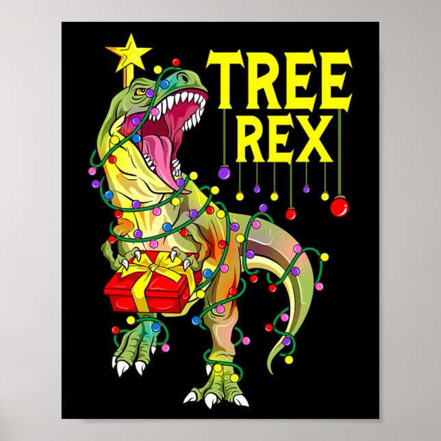 Tree Rex! Lustiger Weihnachts-Paläontologe  Poster (Vorne)