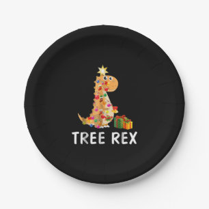 Tree Rex Pun Christmas Dinosaur Pappteller