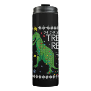 Tree Rex Ugly Christmas Sweater Dino T-rex Funny O Thermosbecher