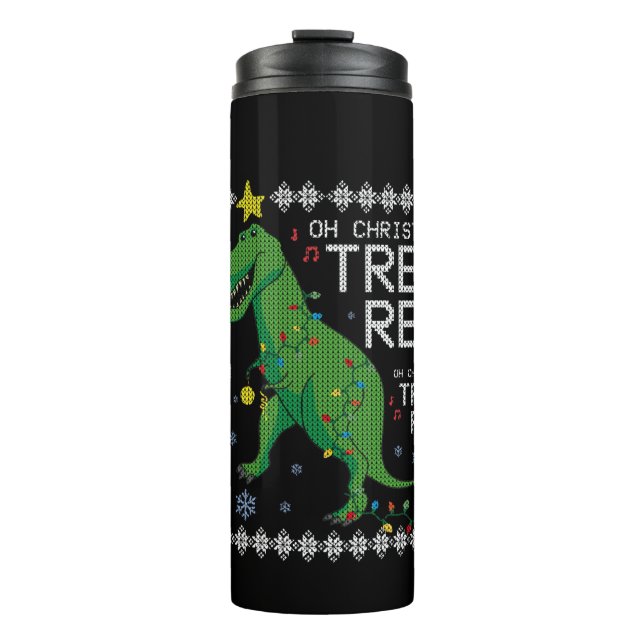 Tree Rex Ugly Christmas Sweater Dino T-rex Funny O Thermosbecher (Vorderseite)