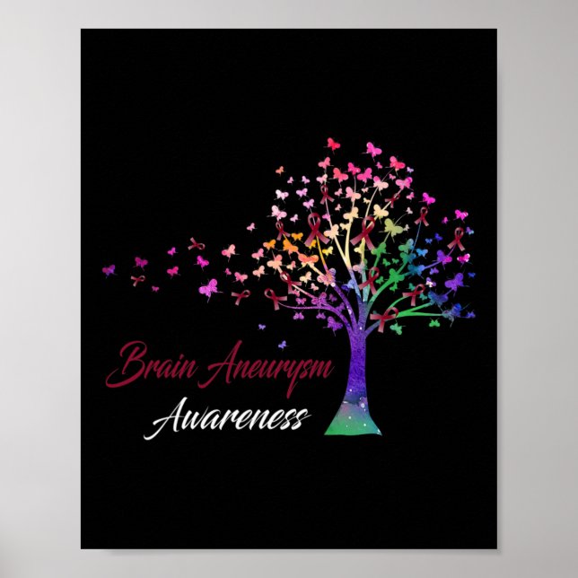 Tree Ribbon Brain Aneurysm Awareness Poster (Vorne)