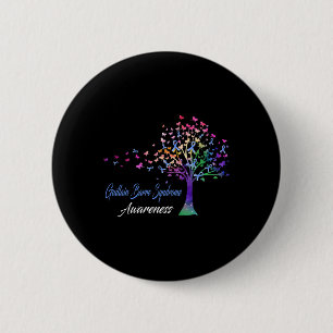 Tree Ribbon Guillain Byrre Syndrome Awareness Button