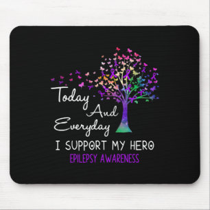 Tree Ribbon I support My Hero Epilepsy Awareness Mousepad