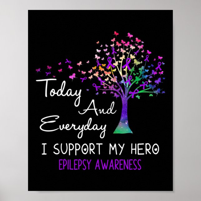 Tree Ribbon I support My Hero Epilepsy Awareness Poster (Vorne)