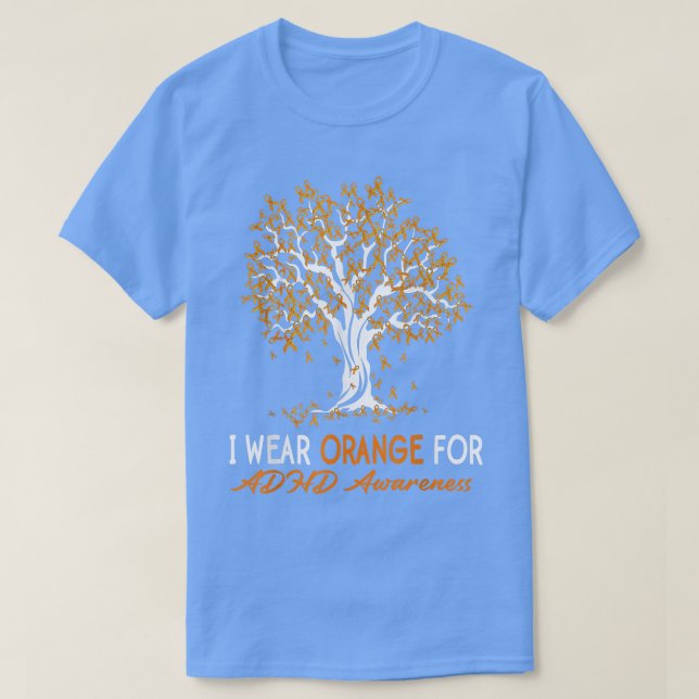Tree Ribbon I Wear Orange ADHD Awareness  T-Shirt (Design vorne)