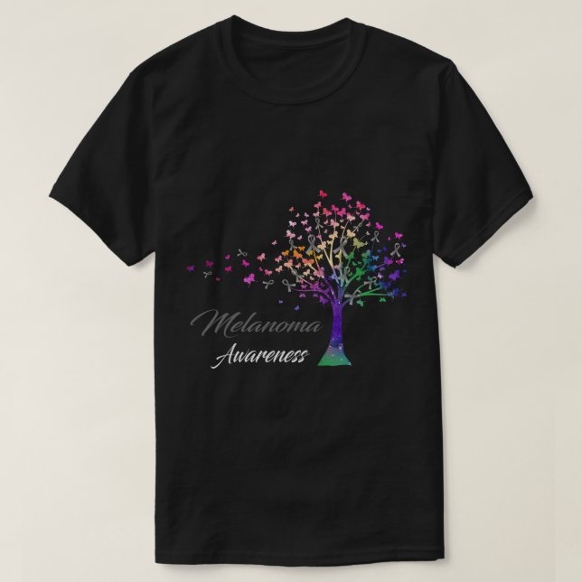 Tree Ribbon Melanoma Awareness T-Shirt (Design vorne)