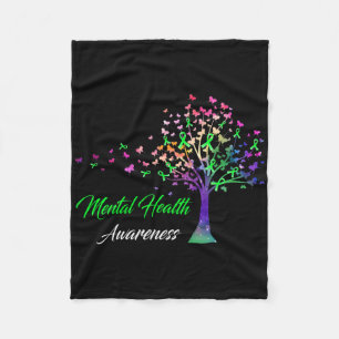 Tree Ribbon Mental Health Awareness Fleecedecke