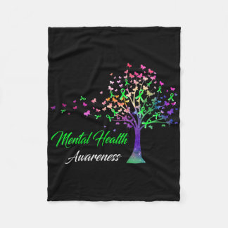 Tree Ribbon Mental Health Awareness Fleecedecke