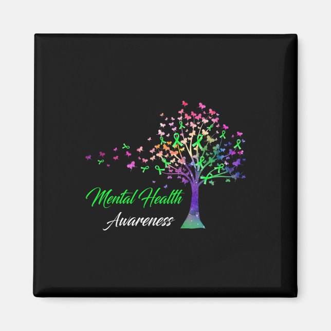 Tree Ribbon Mental Health Awareness Magnet (Vorne)