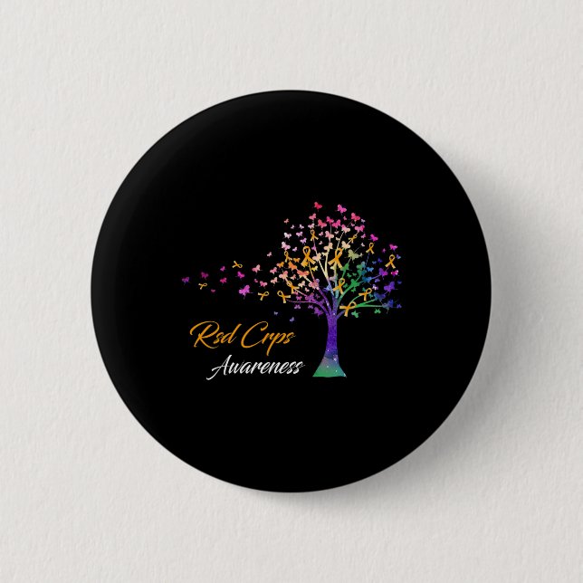 Tree Ribbon RSD CRPS Awareness Button (Vorderseite)