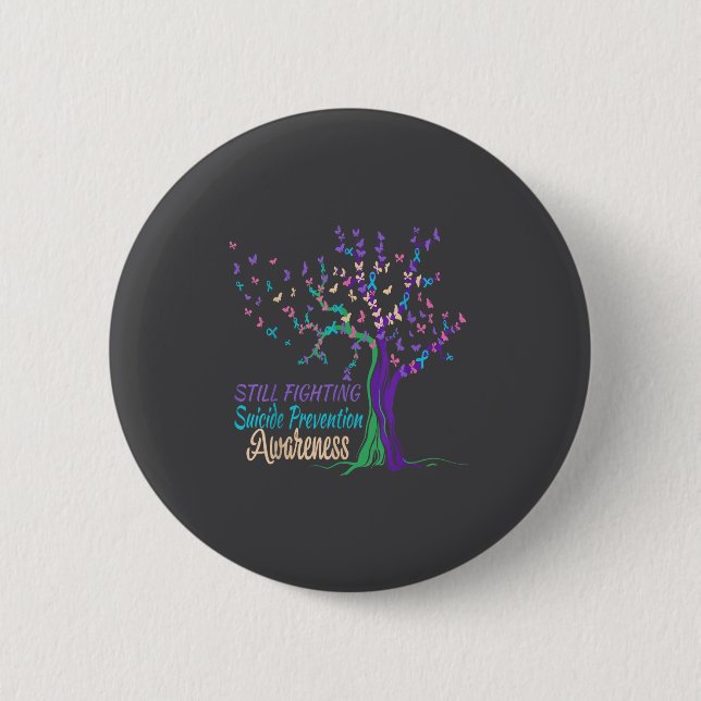 Tree Ribbon Still Fighting Suicide Prevention Awar Button (Vorderseite)