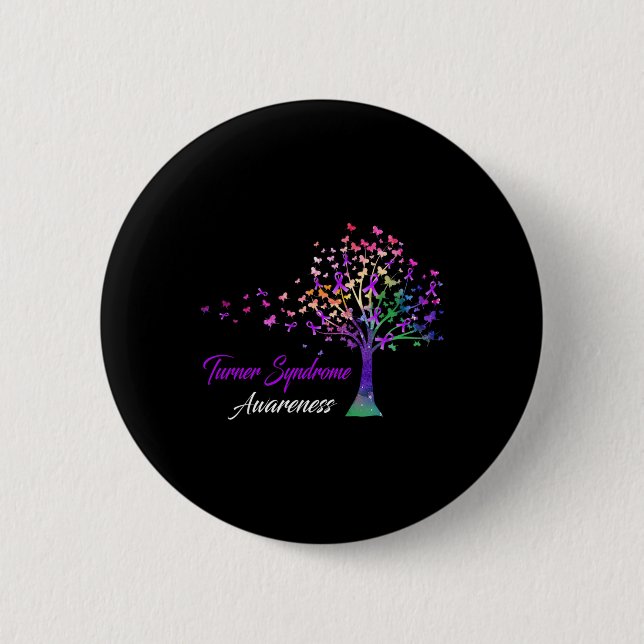 Tree Ribbon Turner Syndrome Awareness Button (Vorderseite)