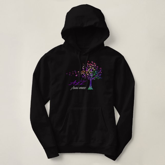 Tree Ribbons ALZ Awareness Support ALZ Krieger Hoodie (Design vorne)
