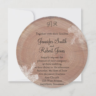 Tree Rings Rustic Country Wedding Einladung