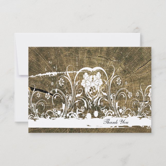 Tree Rings Shabby Lace vielen Dank Mitteilungskarte (Vorderseite)