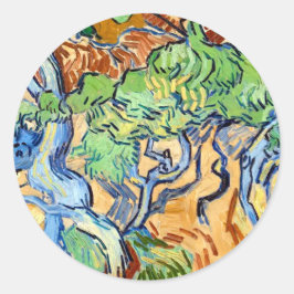Tree Roots (1890) Vincent Van Gogh botanische Kuns Runder Aufkleber