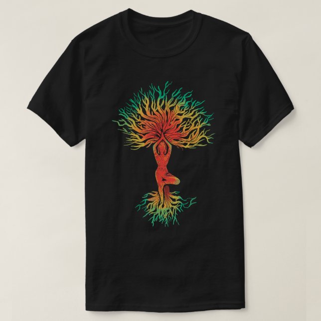 Tree Roots Night Ornament Mandala Praxis Spiritu T-Shirt (Design vorne)