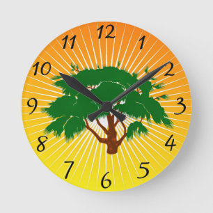 Tree Round Clock Runde Wanduhr