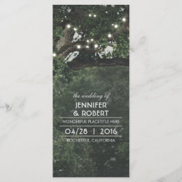Tree-Rustic Woodland Hochzeitsprogramm für String  Programm