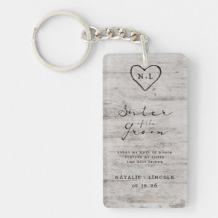 Tree-Schwester des Groom-Zitats von Carved Sweethe Schlüsselanhänger