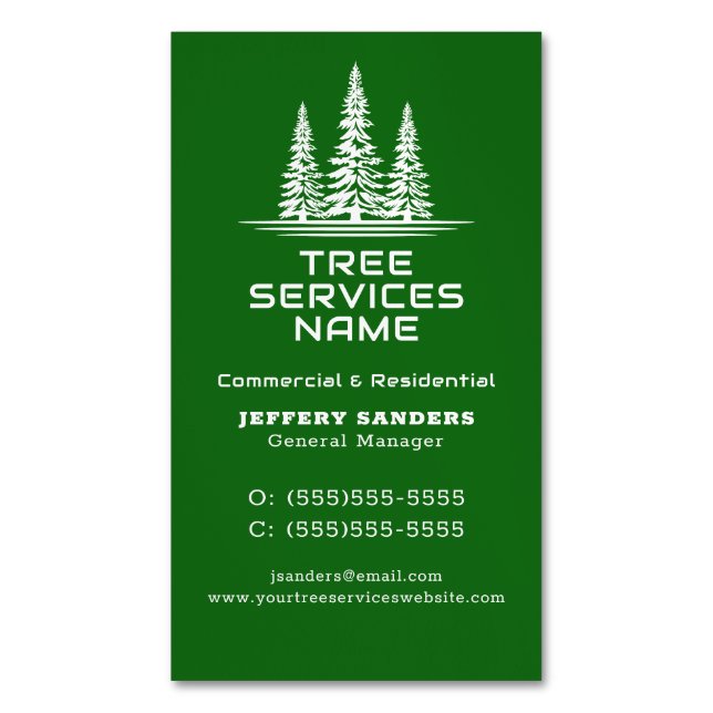 Tree Service Business Card Magnet (Vorderseite Vertikal)