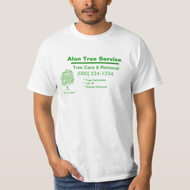 Tree Service Business Card T-Shirt (Vorderseite)
