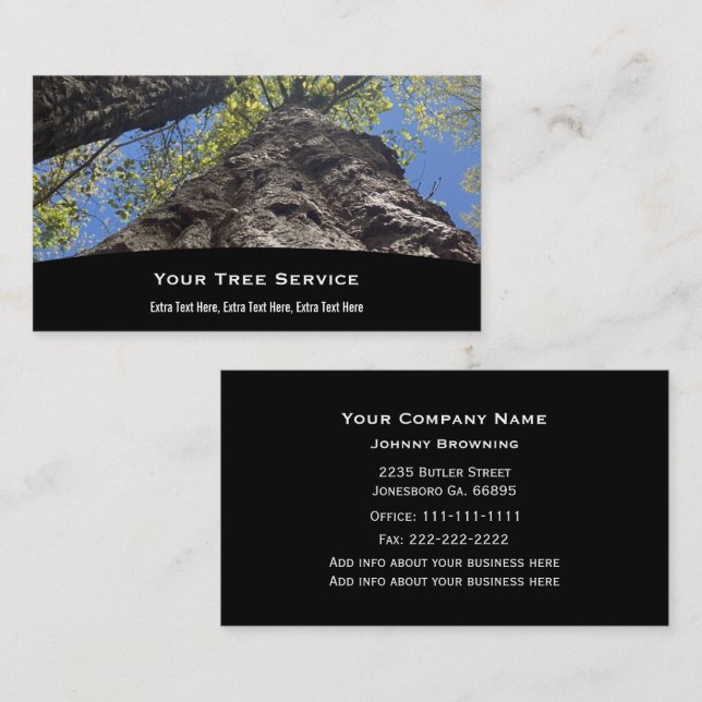 Tree Service Business Card Visitenkarte (Vorne/Hinten)