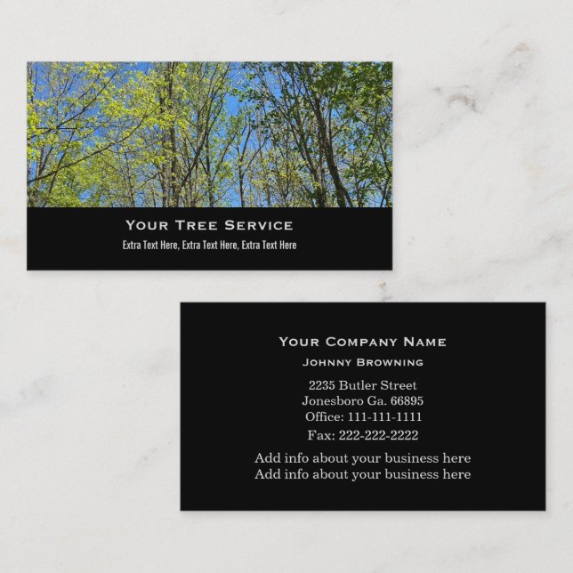 Tree Service Business Card Visitenkarte (Vorne/Hinten)