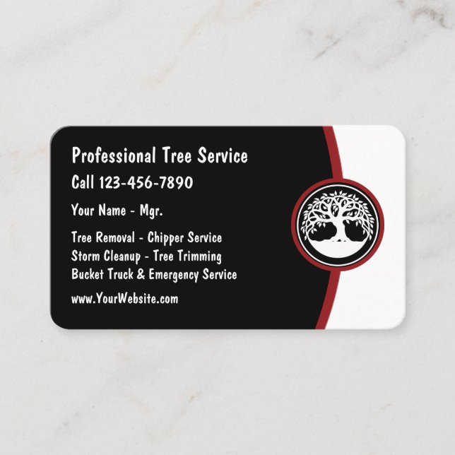 Tree Service Modern Business Card Template Visitenkarte (Vorderseite)