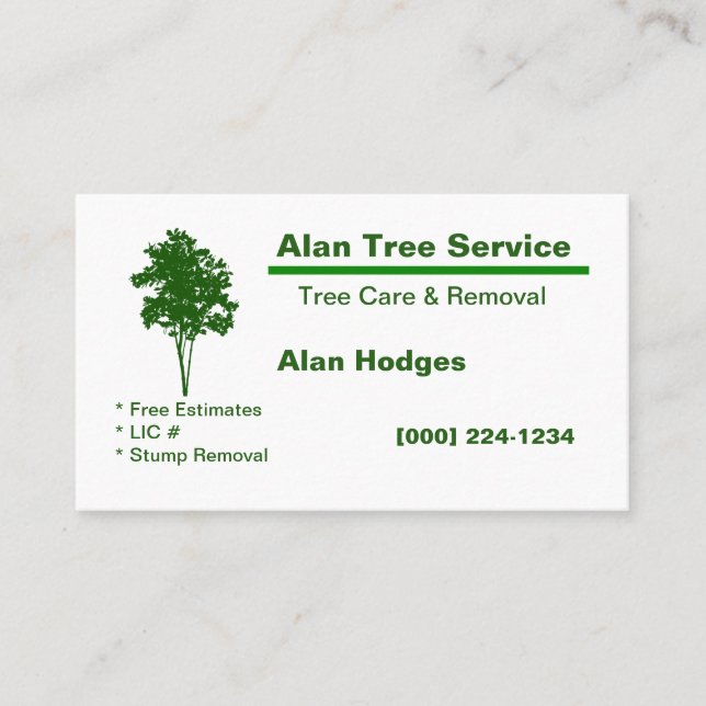 Tree Service-Visitenkarte Visitenkarte (Vorderseite)