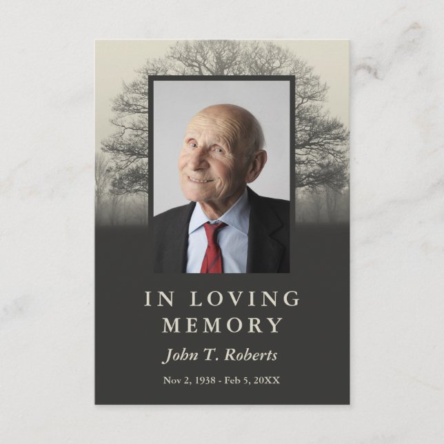 Tree Silhouette Foto Prayer Card Begleitkarte (Vorderseite)