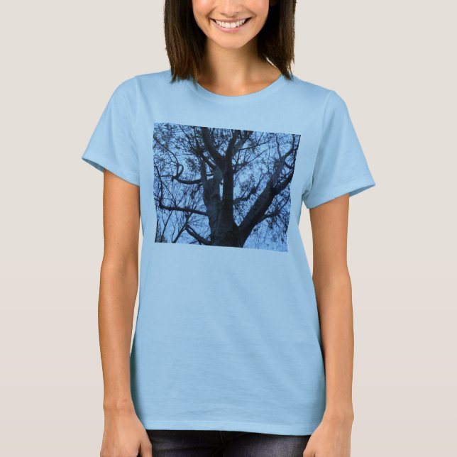 Tree Silhouette Fotograf T Shirt (Vorderseite)