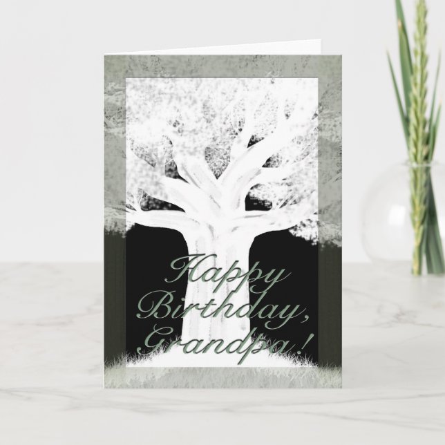 Tree Silhouette-Geburtstag Karte (Vorderseite)