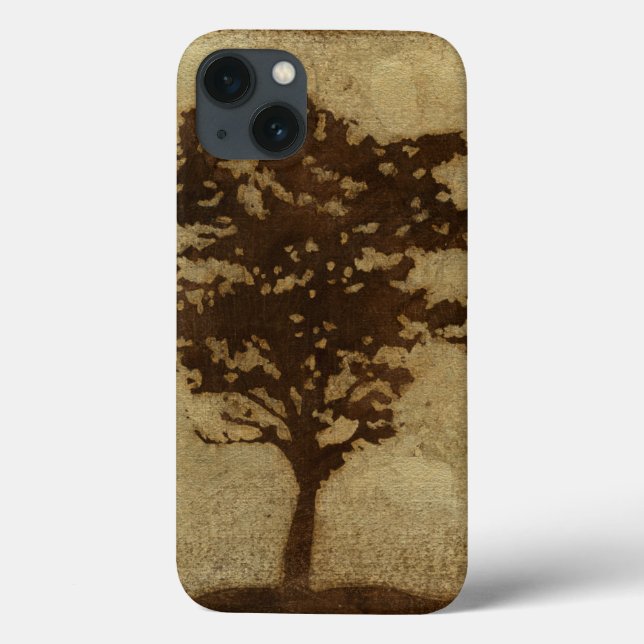 Tree Silhouette on Bronze Background Case-Mate iPhone Hülle (Rückseite)