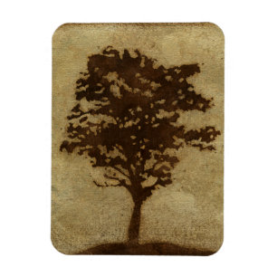 Tree-Silhouette über Bronze-Hintergrund Magnet