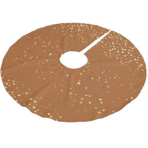 Tree Skirt-Gold Stars Polyester Weihnachtsbaumdecke