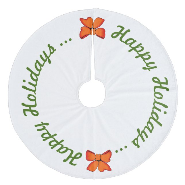 Tree Skirt - Happy Holidays Fleece Weihnachtsbaumdecke (Vorderseite)